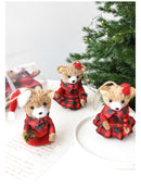 Kit 3 Ursos de Natal em Palha – Estilo Artesanal Europeu