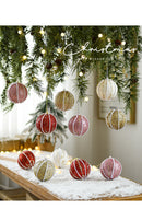 Kit 8 Bolas Decorativas de Natal em Tons Neutros – Estilo Nórdico Elegante