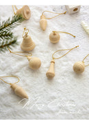 Kit 3 Enfeites de Natal em Madeira – Estilo Natural Elegante