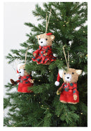 Kit 3 Ursos de Natal em Palha – Estilo Artesanal Europeu
