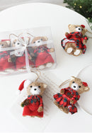 Kit 3 Ursos de Natal em Palha – Estilo Artesanal Europeu