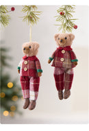 Urso Decorativo de Natal com Estampa Xadrez – Toque Aconchegante