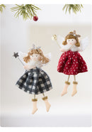 Kit 2 Anjos Decorativos em Vestido Vermelho – Detalhes Afetivos