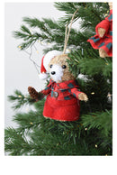 Kit 3 Ursos de Natal em Palha – Estilo Artesanal Europeu