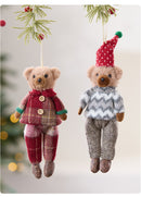 Urso Decorativo de Natal com Estampa Xadrez – Toque Aconchegante