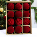 Kit 12 Bolas de Natal Aveludadas – Toque Sofisticado