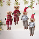 Urso Decorativo de Natal com Estampa Xadrez – Toque Aconchegante