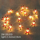 Cordão de Luz Decorativo com Figuras Natalinas – 2m (LED a Pilha)