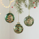 Bola de Natal Verde com Brilho Sutil – Vidro Decorativo