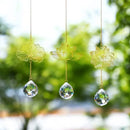 Kit 3 Pingentes de Cristal com Folhas – Efeito Arco-Íris