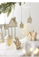 Kit Vilarejo de Natal em Cerâmica com Luz – 3 Casas Decorativas