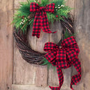 Fita Xadrez de Natal com Detalhe em Flocos – Estilo Clássico com Textura