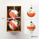 Kit 2 Bolas de Natal em Vidro Pintado – Elegância Atemporal