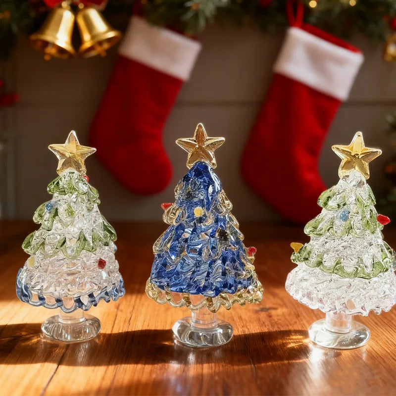 Mini Árvore de Natal em Vidro Soprado – Escultura Artesanal