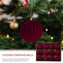 12pcs 8cm Wine Red Christmas Ball Ornaments Christmas Tree Pendant 2025 Xmas Party Decoration 2026 New Year Home Decor