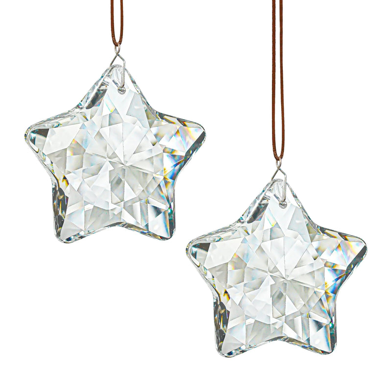 Kit 2 Pingentes de Cristal em Formato Estrela – Efeito Luz