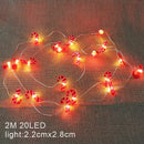 Cordão de Luz Decorativo com Figuras Natalinas – 2m (LED a Pilha)