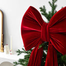 Laço de Natal em Veludo Vermelho – Destaque Elegante