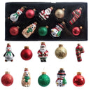 Kit 10 Mini Enfeites de Natal em Vidro Vintage – Detalhes Clássicos Pintados