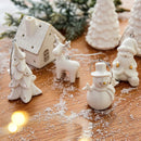 Enfeites de Natal em Cerâmica Branca – Coleção Vilarejo
