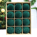Kit 12 Bolas de Natal Aveludadas – Toque Sofisticado