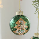 Bola de Natal Verde com Brilho Sutil – Vidro Decorativo