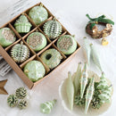 Kit Bolas de Natal Verde Elegante – Formas Exclusivas em Estilo Contemporâneo