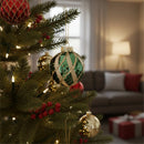 Bola de Natal Verde com Brilho Sutil – Vidro Decorativo