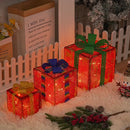 Kit 3 Caixas de Presente Iluminadas – Decoração Cenográfica de Natal