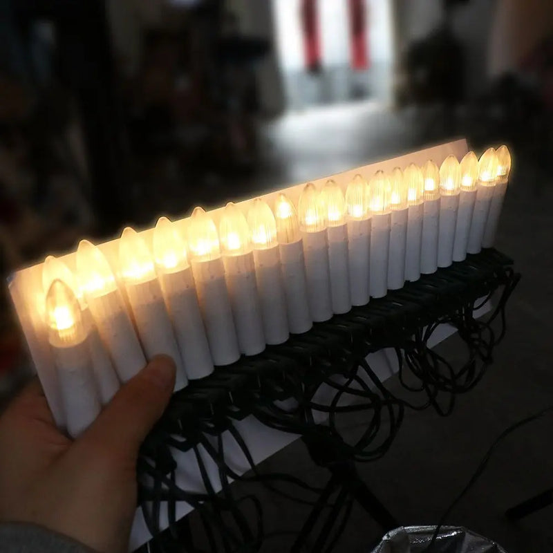 Velas LED para Árvore de Natal – Kit 20 Peças com Clip (Luz Quente)