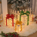 Kit 3 Caixas de Presente Iluminadas – Decoração Cenográfica de Natal