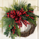 Fita Xadrez de Natal com Detalhe em Flocos – Estilo Clássico com Textura