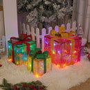 Kit 3 Caixas de Presente Iluminadas – Decoração Cenográfica de Natal
