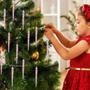 Kit 12 Pingentes Cristalinos Icicle – Efeito Gelo para Árvore de Natal