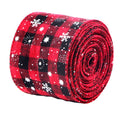 Fita Xadrez de Natal com Detalhe em Flocos – Estilo Clássico com Textura