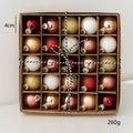 Kit 25 Bolas de Natal em Vidro –  Rosa, Vermelho e Dourado