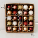 Kit 25 Bolas de Natal em Vidro –  Rosa, Vermelho e Dourado