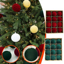Kit 12 Bolas de Natal Aveludadas – Toque Sofisticado