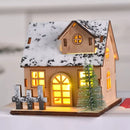 Vilarejo de Natal em Madeira com Iluminação – Efeito Cenário