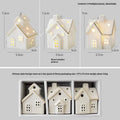 Kit Vilarejo de Natal em Cerâmica com Luz – 3 Casas Decorativas