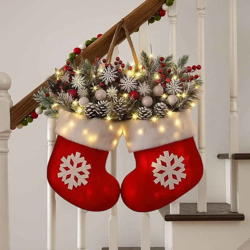 Guirlanda de Natal com Iluminação – Formato Luva ou Bota