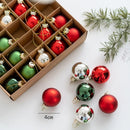 Kit 25 Bolas de Natal em Vidro –  Rosa, Vermelho e Dourado