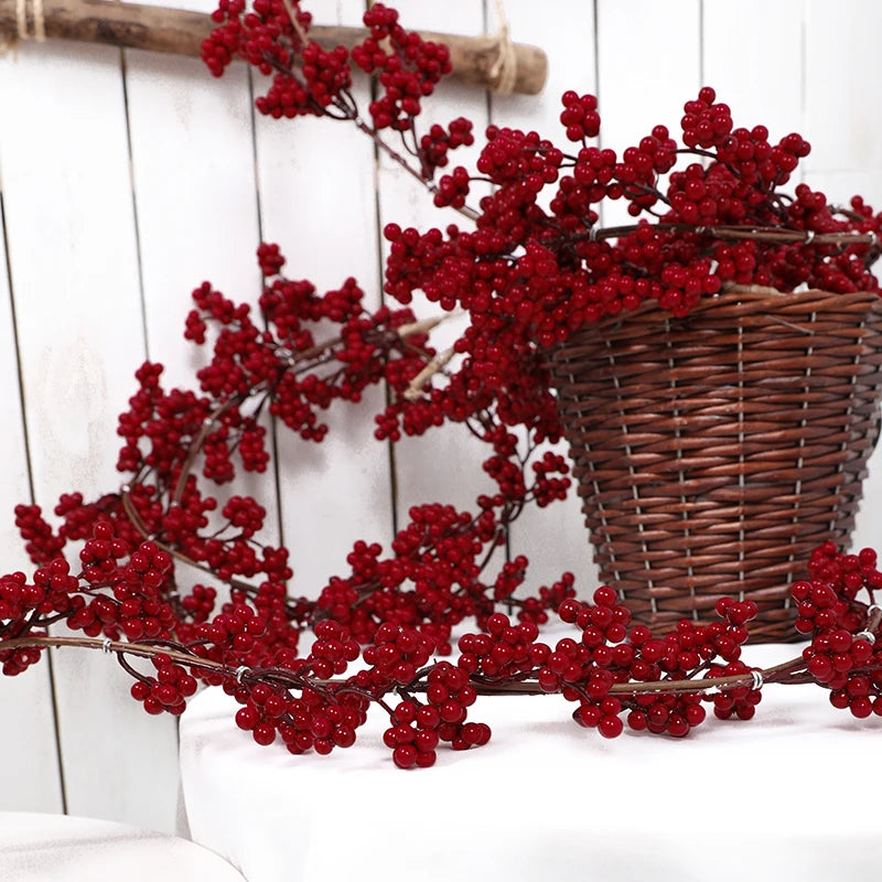 Galho Decorativo com Berries – Estilo Natural Natalino