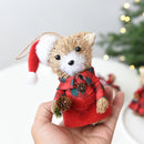 Kit 3 Ursos de Natal em Palha – Estilo Artesanal Europeu