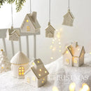 Kit Vilarejo de Natal em Cerâmica com Luz – 3 Casas Decorativas