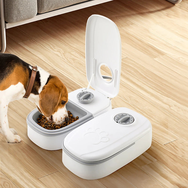 Alimentador inteligente automático para animais de estimação, cronometrado para alimentos secos e molhados.