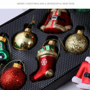 Kit 10 Mini Enfeites de Natal em Vidro Vintage – Detalhes Clássicos Pintados