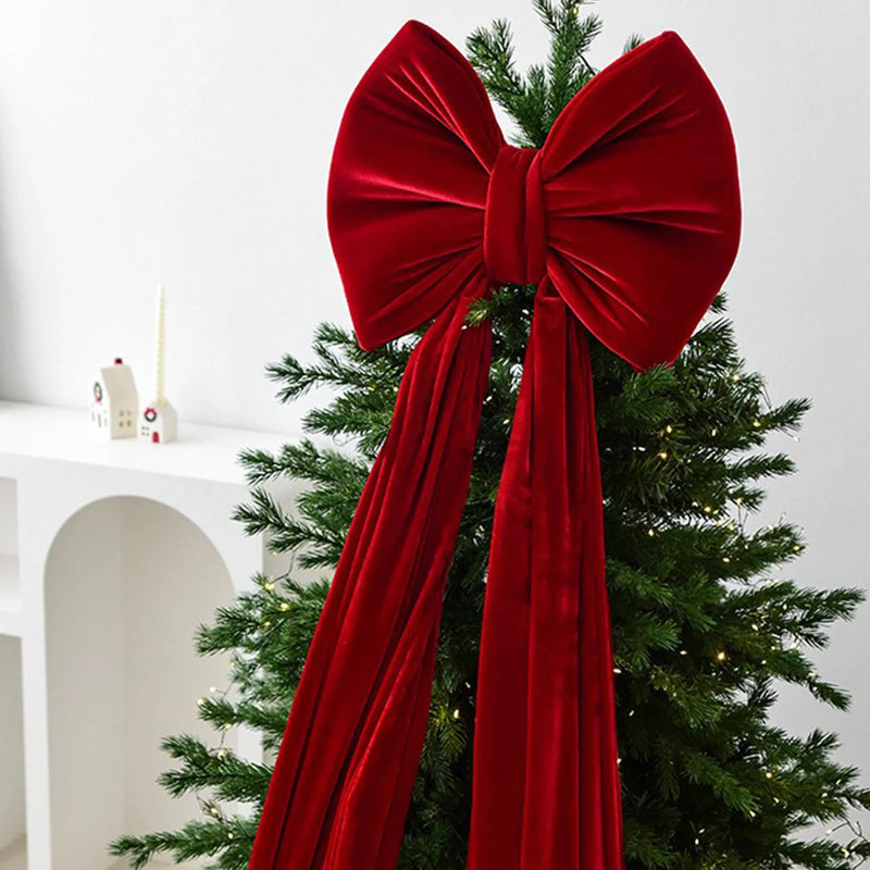 Laço de Natal em Veludo Vermelho – Destaque Elegante