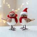 Ursinhos e Passaros de Natal com Cachecol - Enfeites Afetivos
