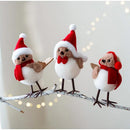 Ursinhos e Passaros de Natal com Cachecol - Enfeites Afetivos